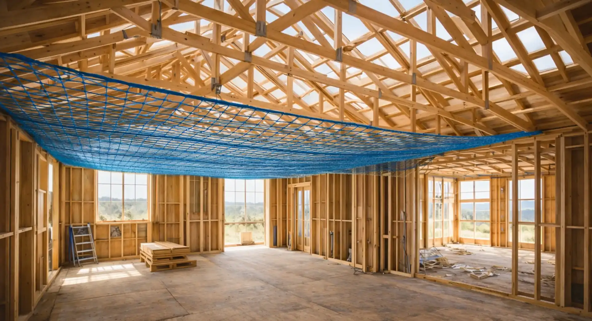 Safety netting installed on a Wellington construction site